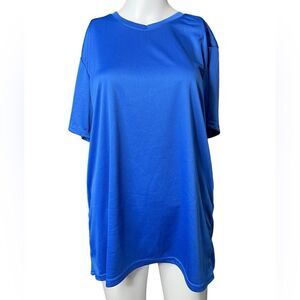 Reale Essentials Athletic V Neck Short Sleeve Shirt Royal Blue Large